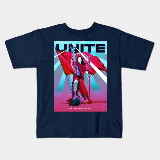 Unite For A Global Victory Poster Variant Kids T-Shirt by graphicblack